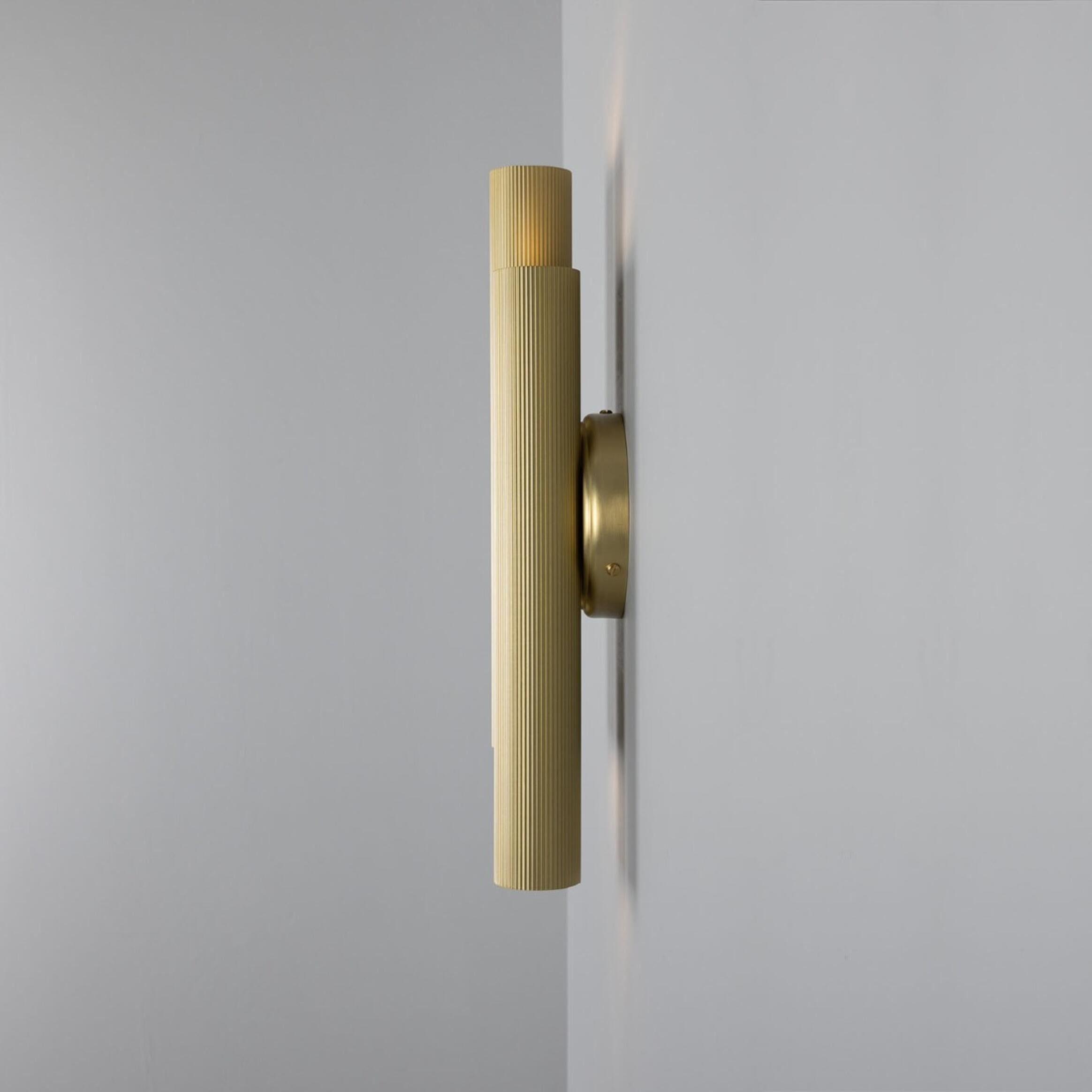 Royce Modern Reeded  Double Wall Light Wall Sconce Mullan Lighting   