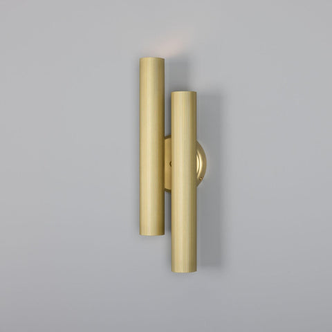 Royce Modern Reeded  Double Wall Light Wall Sconce Mullan Lighting   