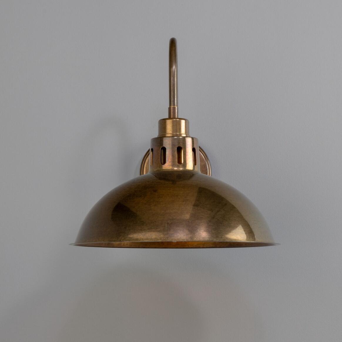Paris Industrial Brass Swan Neck Wall Light Wall Sconce Mullan Lighting   