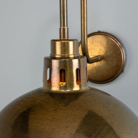 Paris Industrial Brass Swan Neck Wall Light Wall Sconce Mullan Lighting   