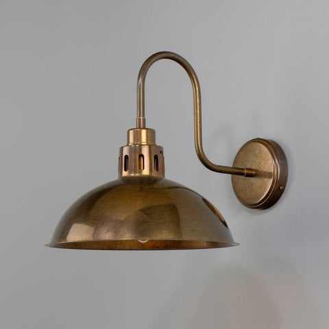 Paris Industrial Brass Swan Neck Wall Light Wall Sconce Mullan Lighting   