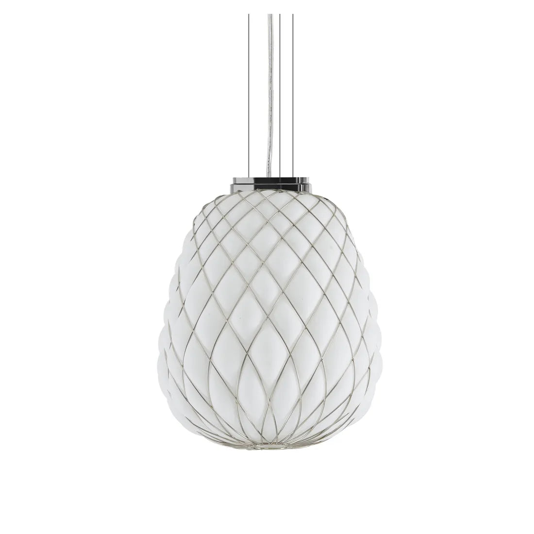 PINECONE Pendant - Paola Navone Pendant FontanaArte Large Chrome-White 