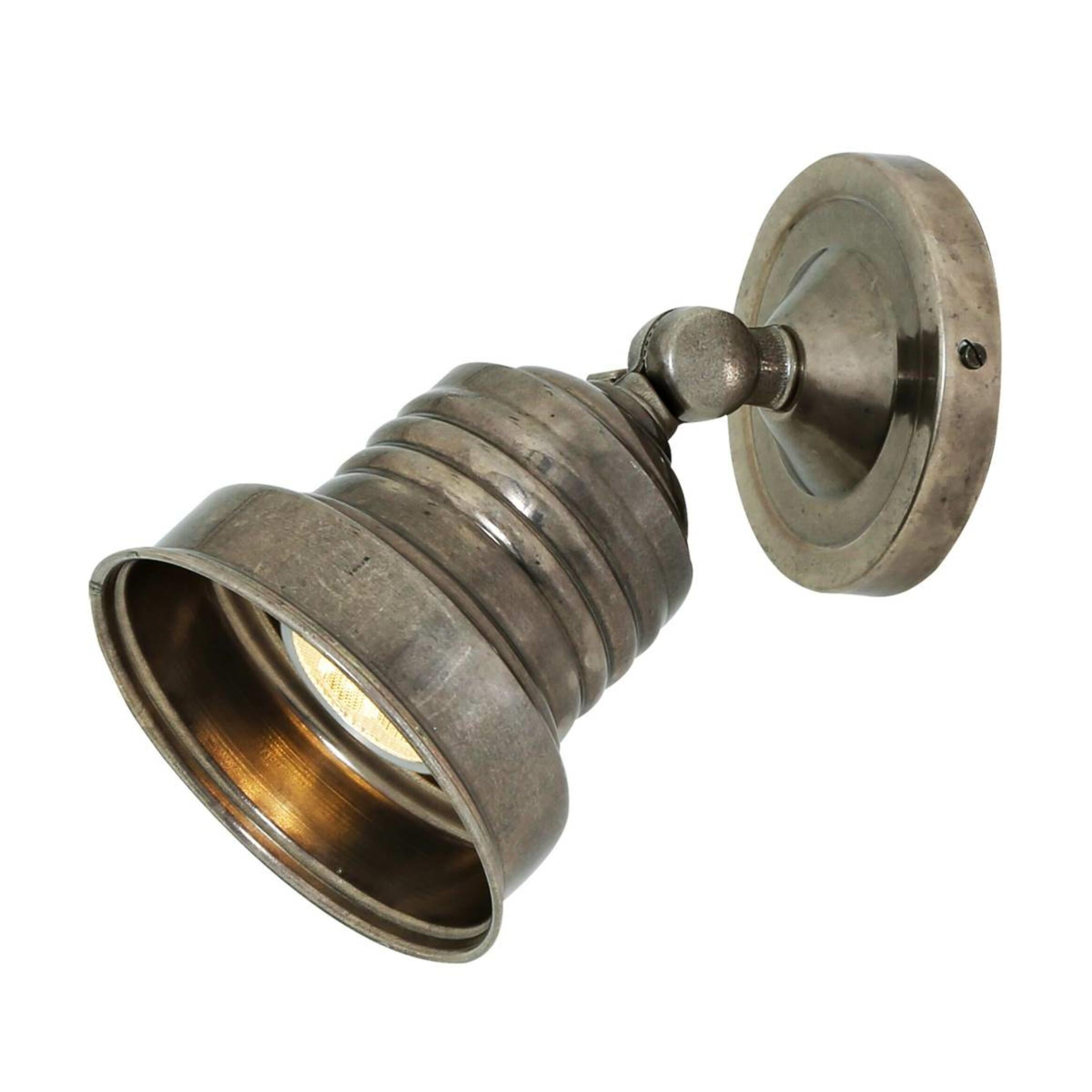 Industrial Spot Light Sconce Mullan Lighting Antique Silver