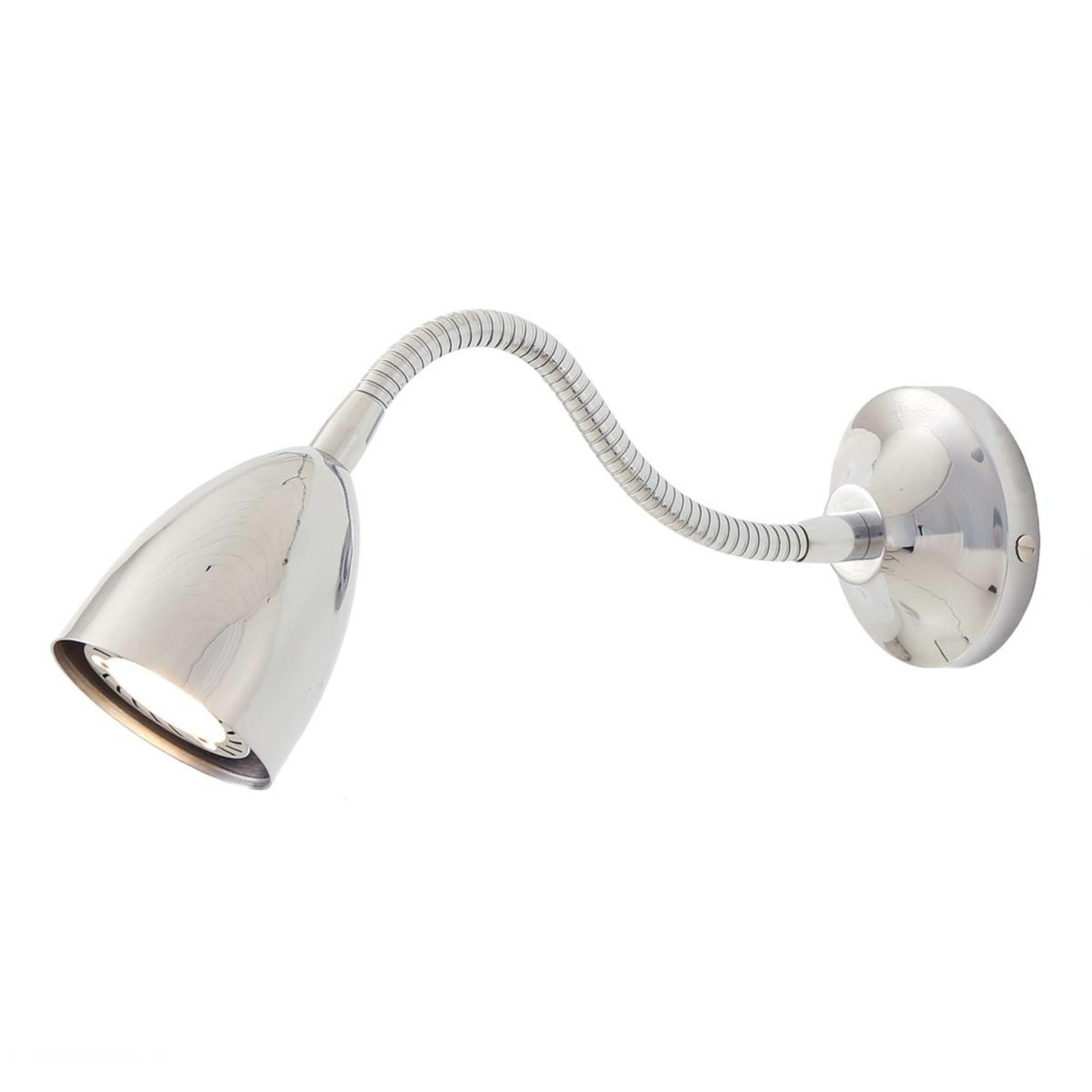 Sydney Loft Wall Light with Flexible Gooseneck Arm Wall Sconce Mullan Lighting Polished Chrome  
